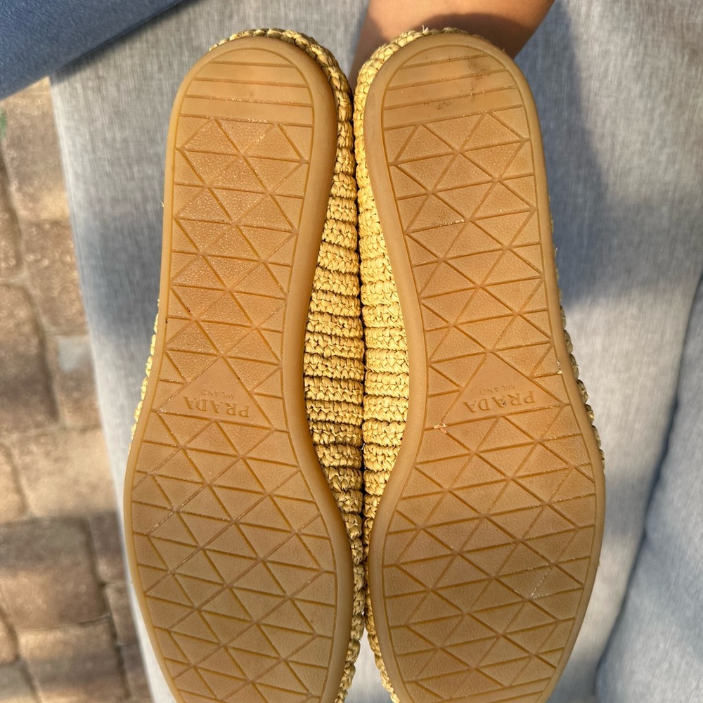 Prada Beige Woven Men's Slip-Ons - Picture 3 of 5